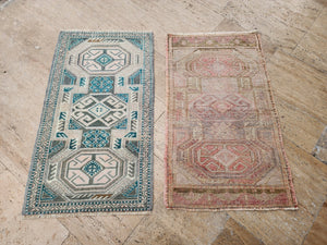 Vintage Turkish Yastik Rugs Set of 2 | 22'' x 36''