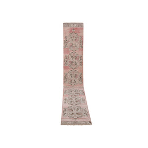 Vintage Turkish Karapinar Runner Rug 3'3'' x 21'4''