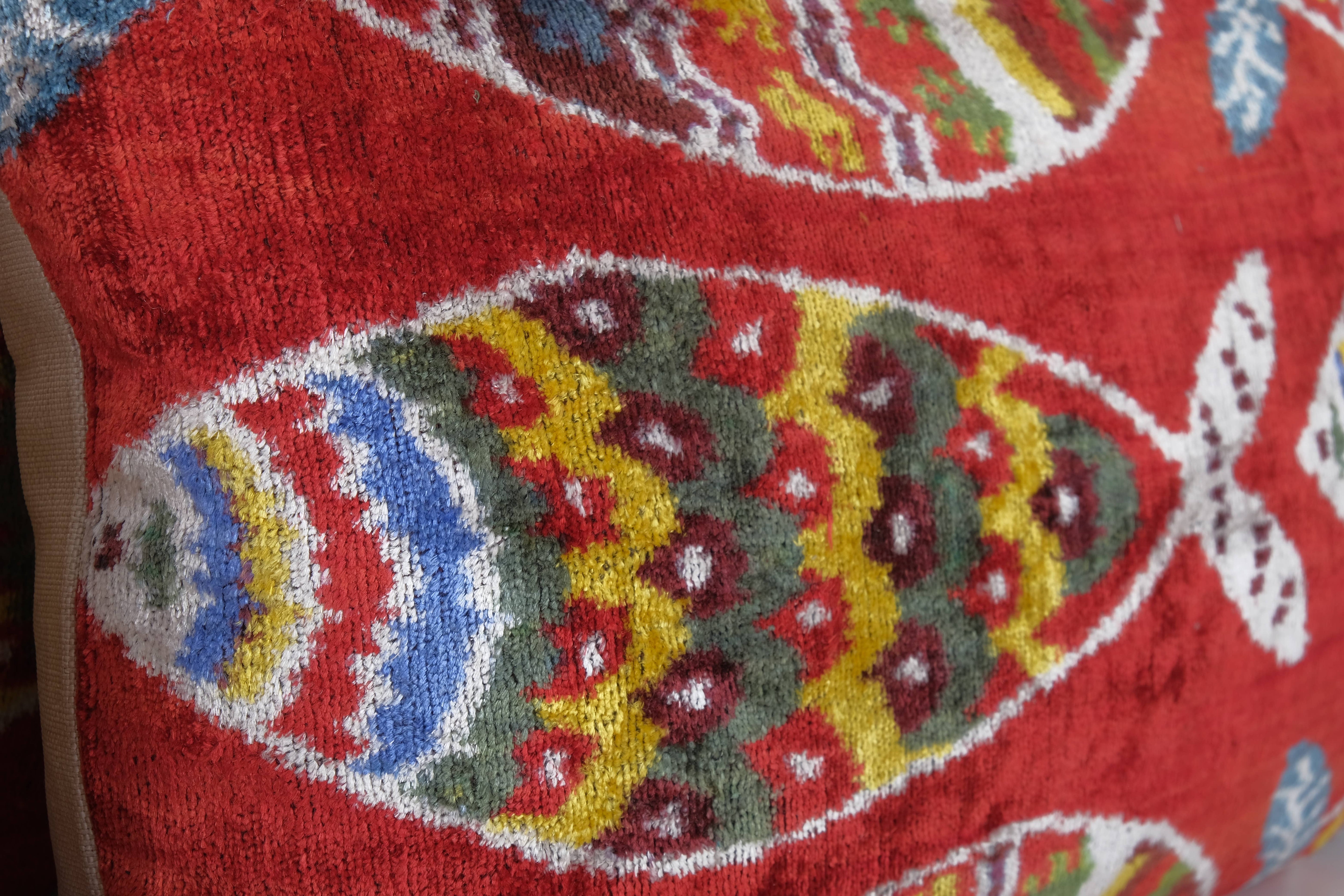 Fish Silk Ikat Velvet Pillow Cover Set of 3 | 16'' x 48''