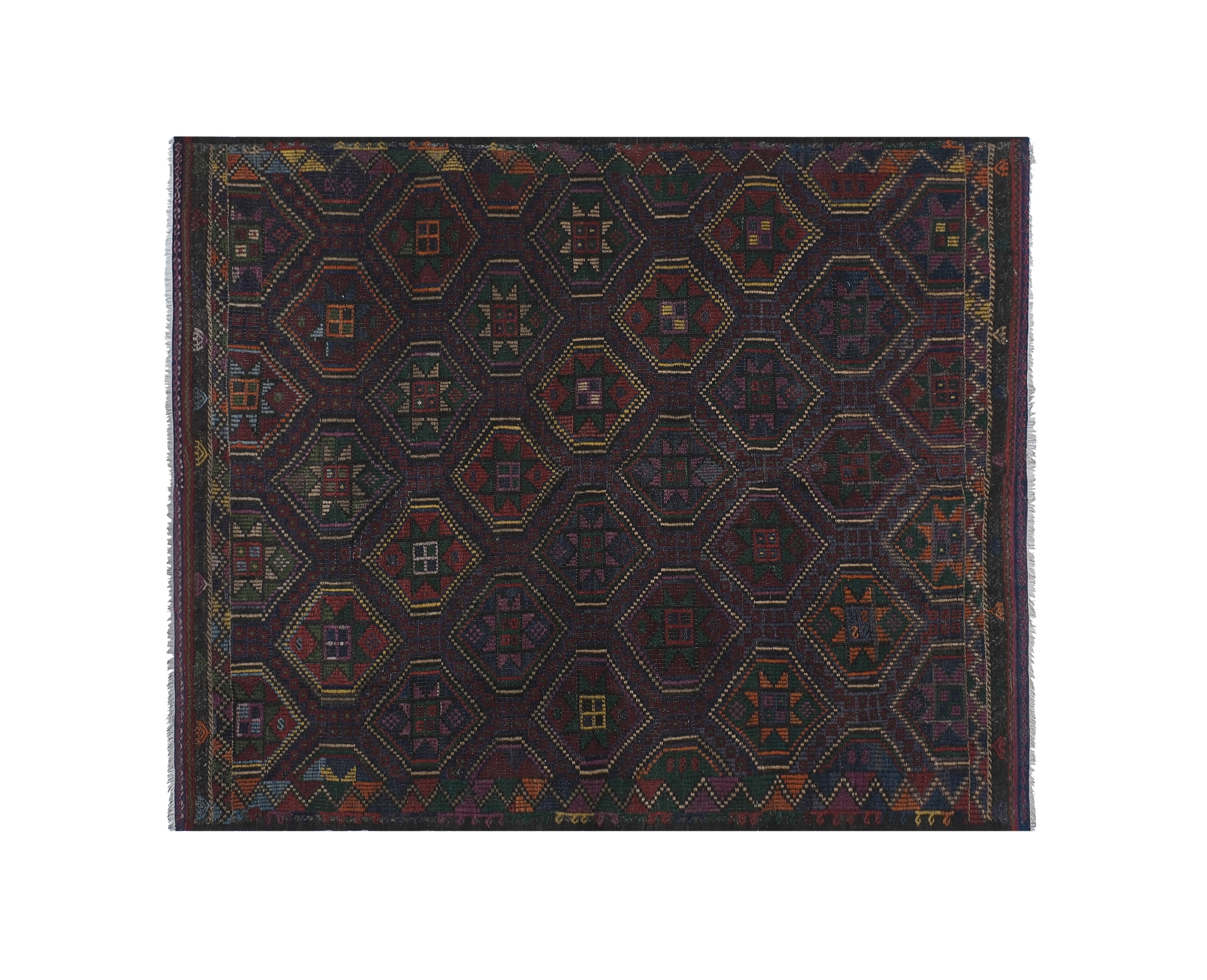 Vintage Turkish Kilim Rug 7'5'' x 9'6''