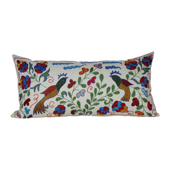Bird Suzani Bedding Pillow Cover | 16'' x 34''
