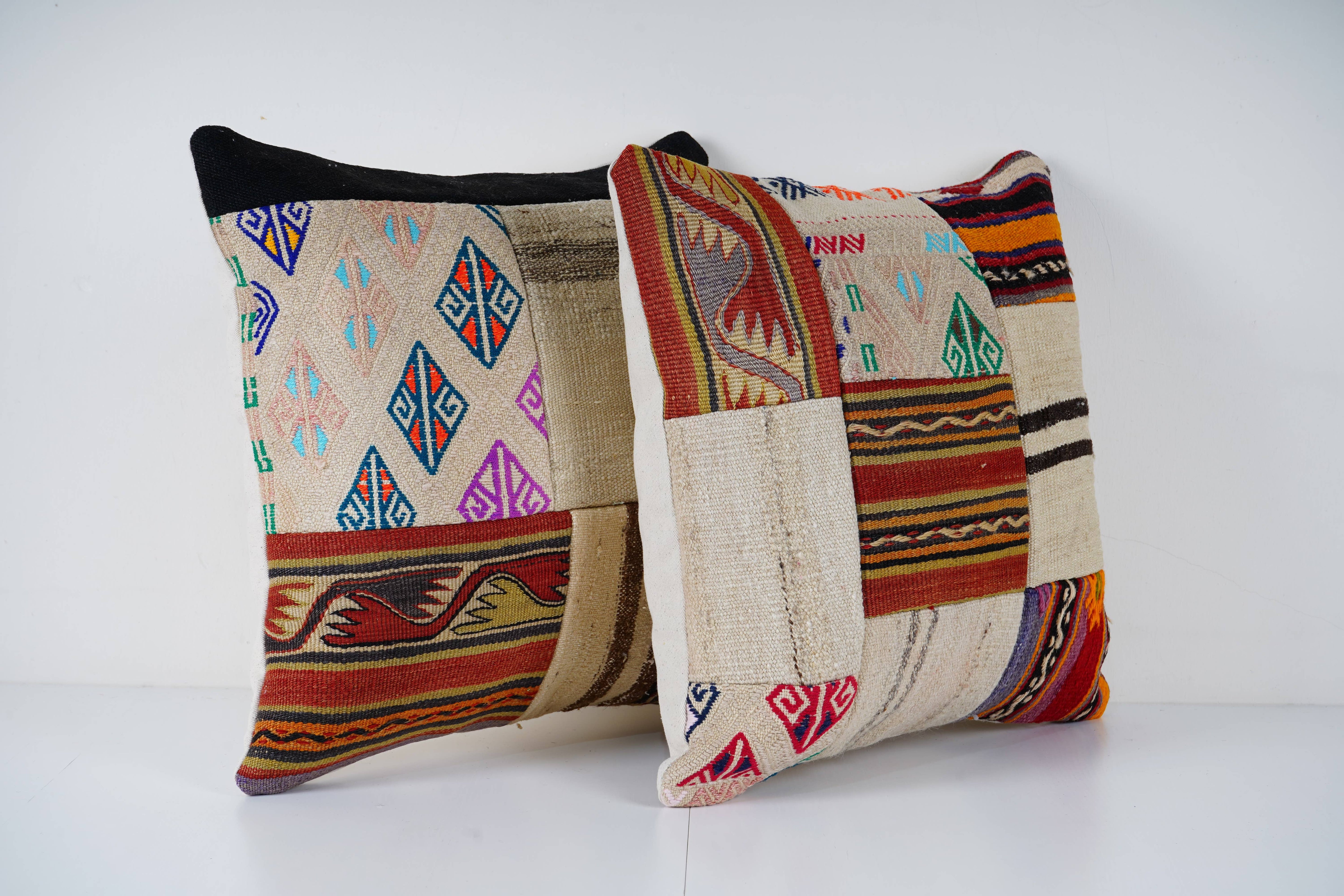Kilim Patchwork Pillow Cover Set of 2 | 20'' x 20''