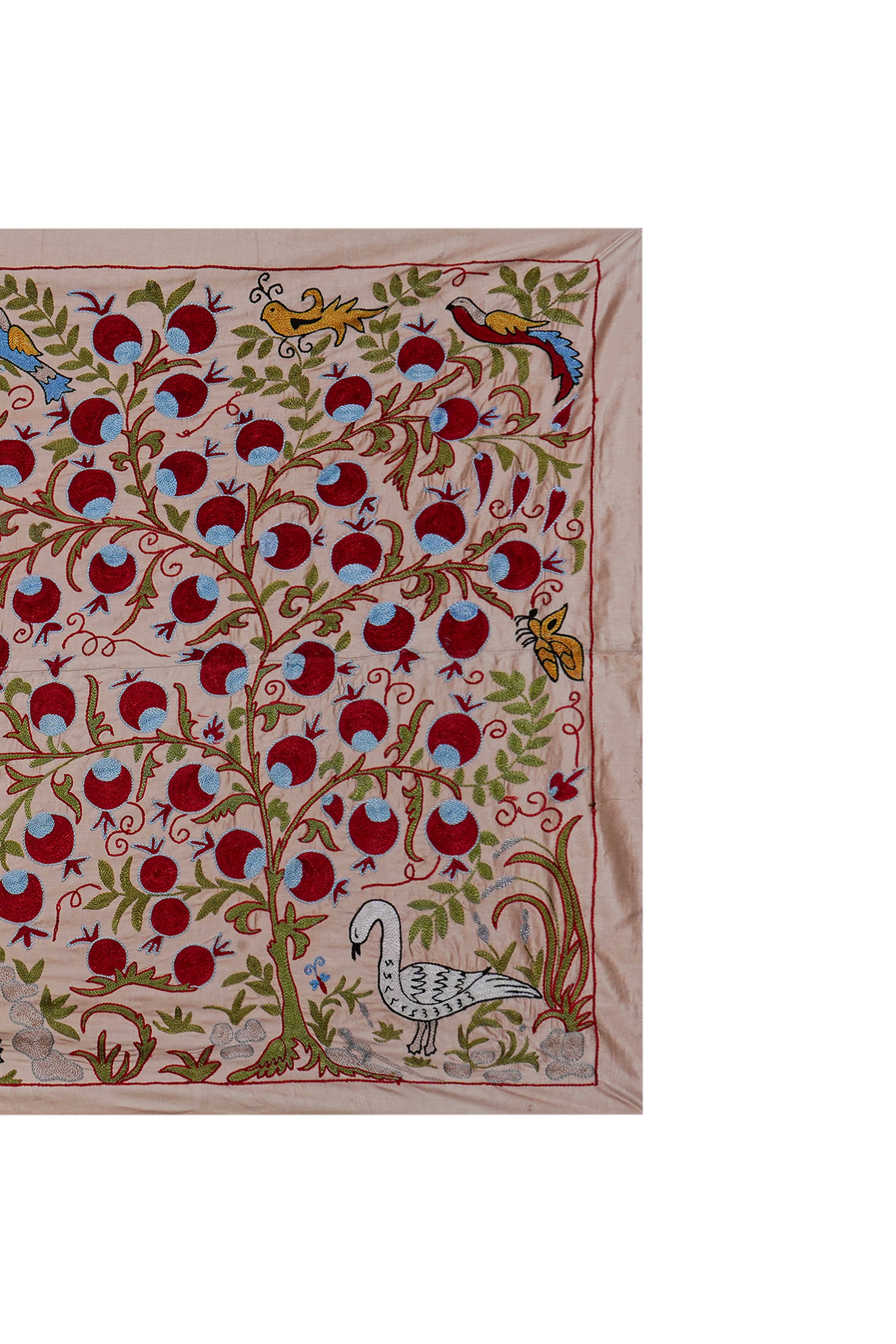 Silk Suzani Wall Hanging & Bedspread 3'4'' x 6'1''