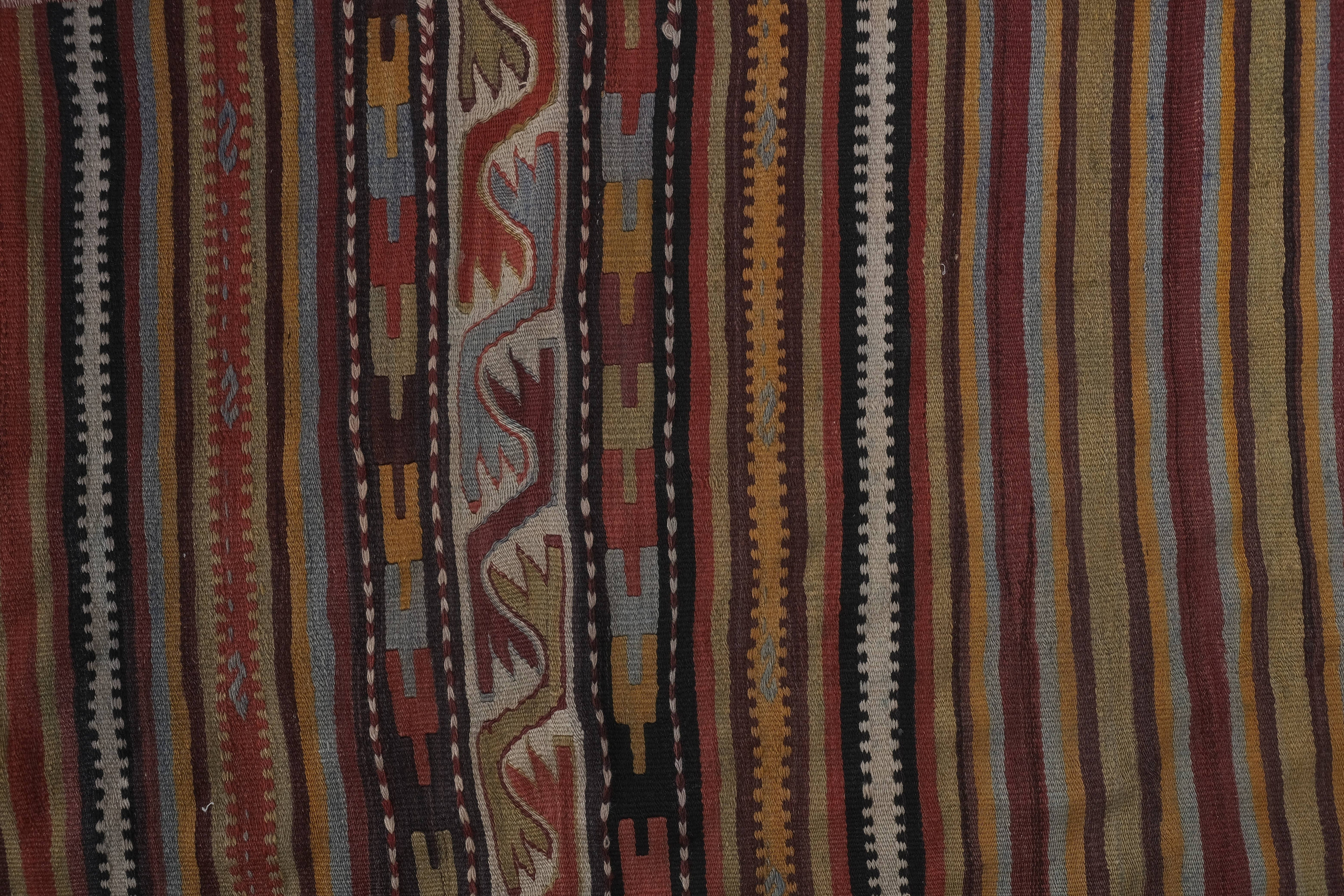 Vintage Turkish Kilim Runner 2'5'' x 25'4''