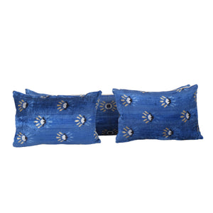 Silk Ikat Velvet Pillow Cover Set of 3 | 16'' x 46''