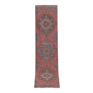 Vintage Turkish Runner Rug 3'4'' x 13'3''