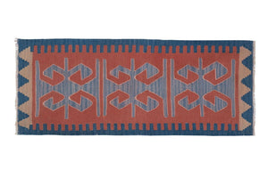 Vintage Turkish Kilim Rug 18'' x 41''