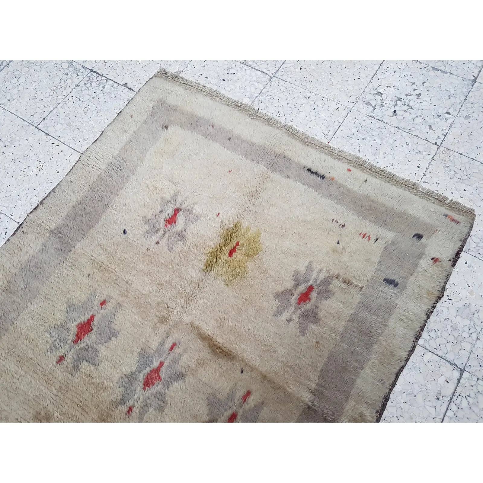 Vintage Turkish Shaggy Tulu Rug 45'' x 56''