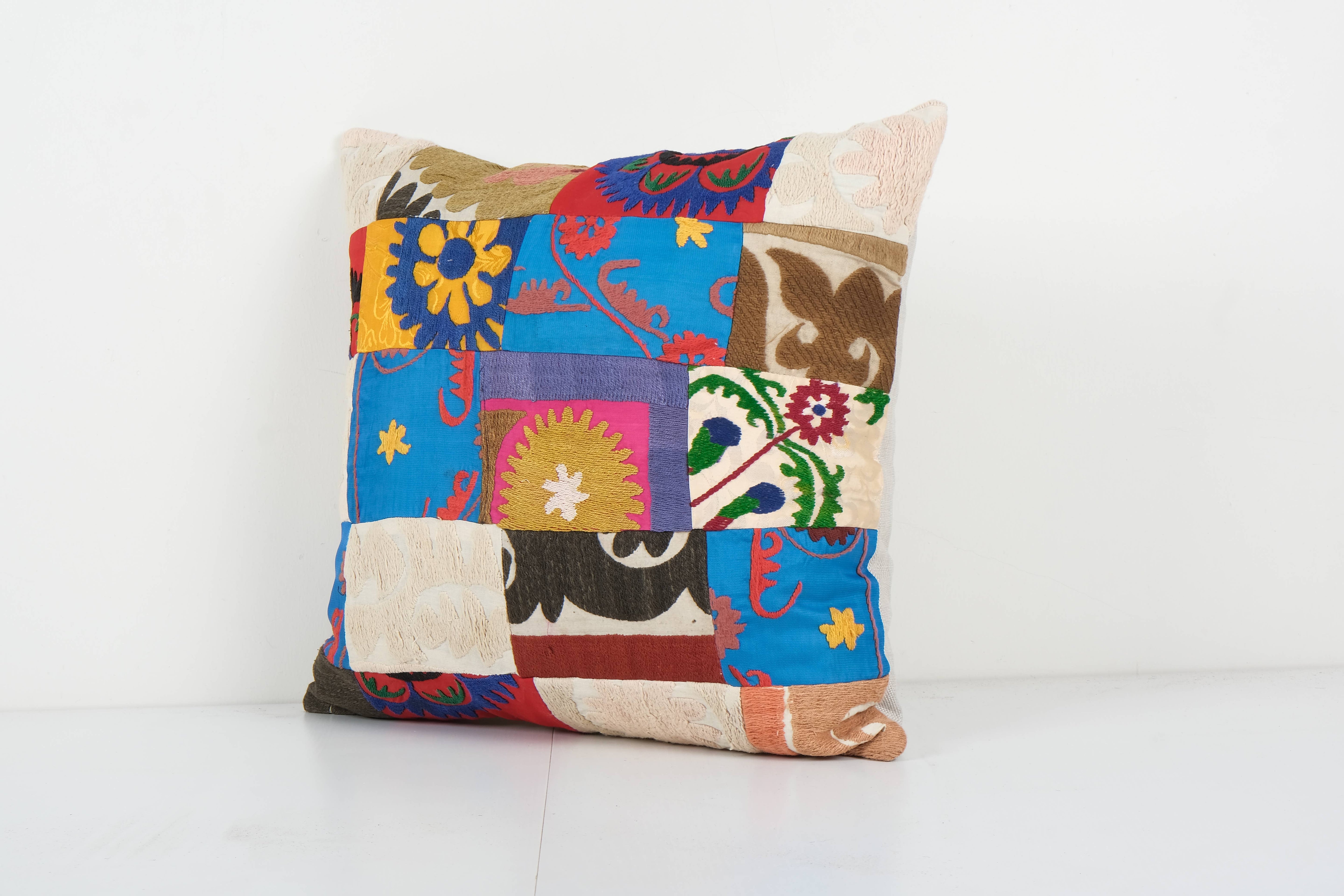 Suzani Patchwork Pillow Cover | 18'' x 19''