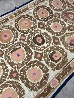 Hand-Embroidered Suzani Wall Hanging & Bedspread 7'3'' x 11'10''