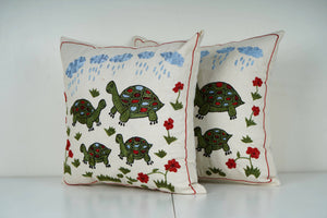 Tortoise Suzani Pillow Cover | 18'' x 18''