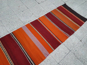 Vintage Turkish Kilim Runner 2'3'' x 8'8''
