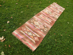 Vintage Kurdish Kilim Runner 2'7'' x 9'9''