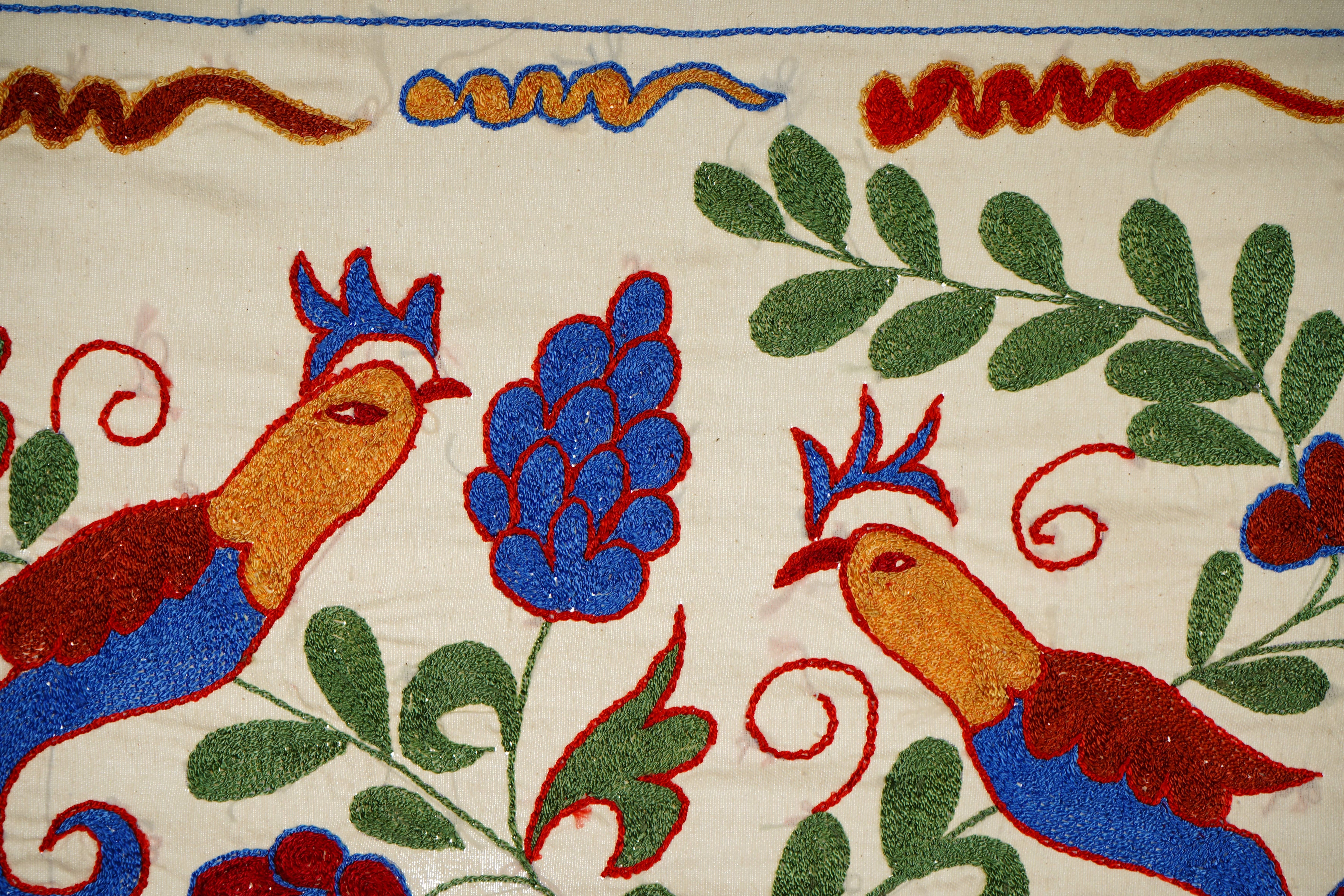 Bird Suzani Wall Hanging & Tablecloth | 17'' x 38''