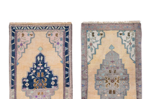 Vintage Turkish Yastik Rugs Set of 2 | 20'' x 39''