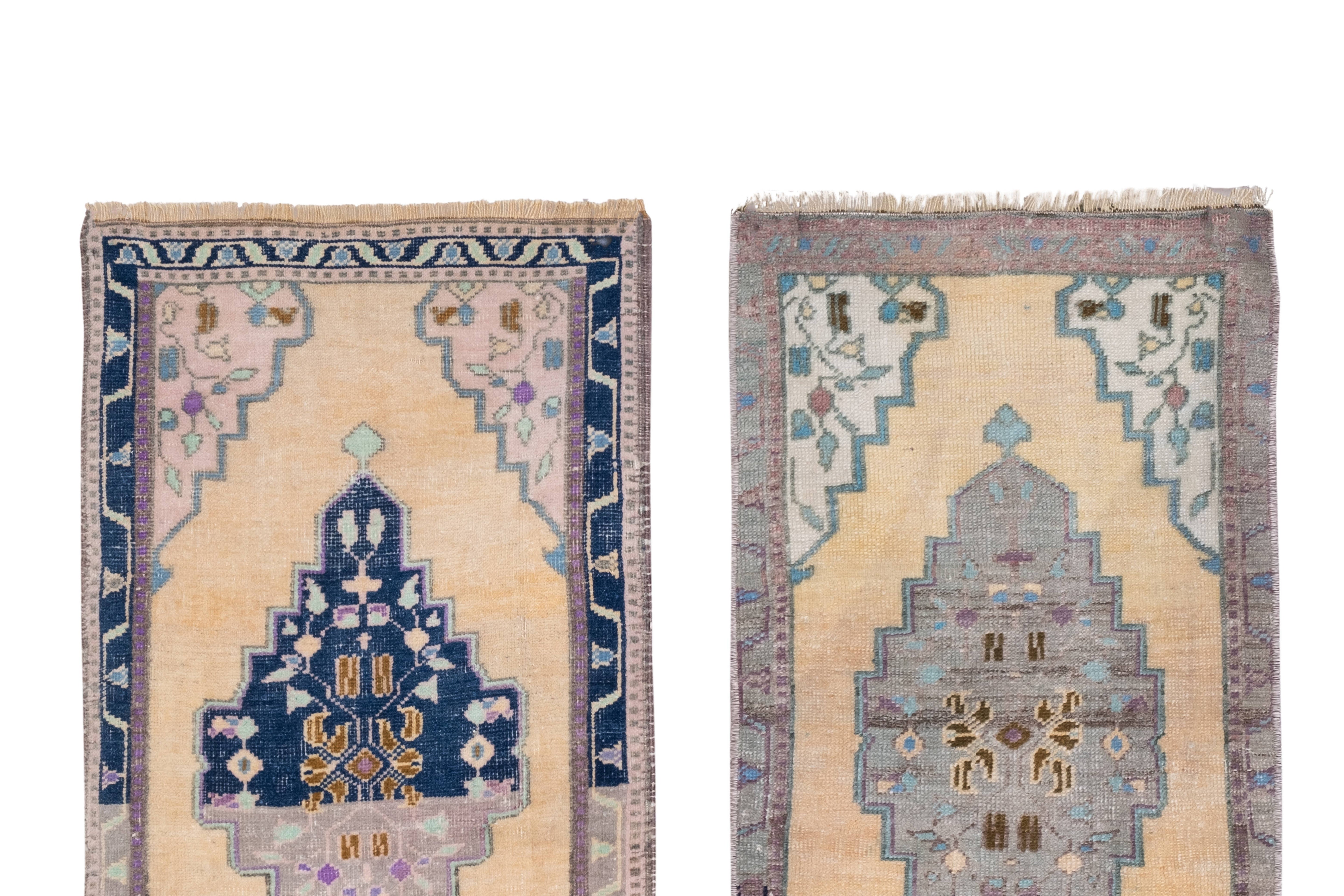 Vintage Turkish Yastik Rugs Set of 2 | 20'' x 39''