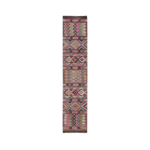 Vintage Turkish Kilim Runner 2'6'' x 12'2''