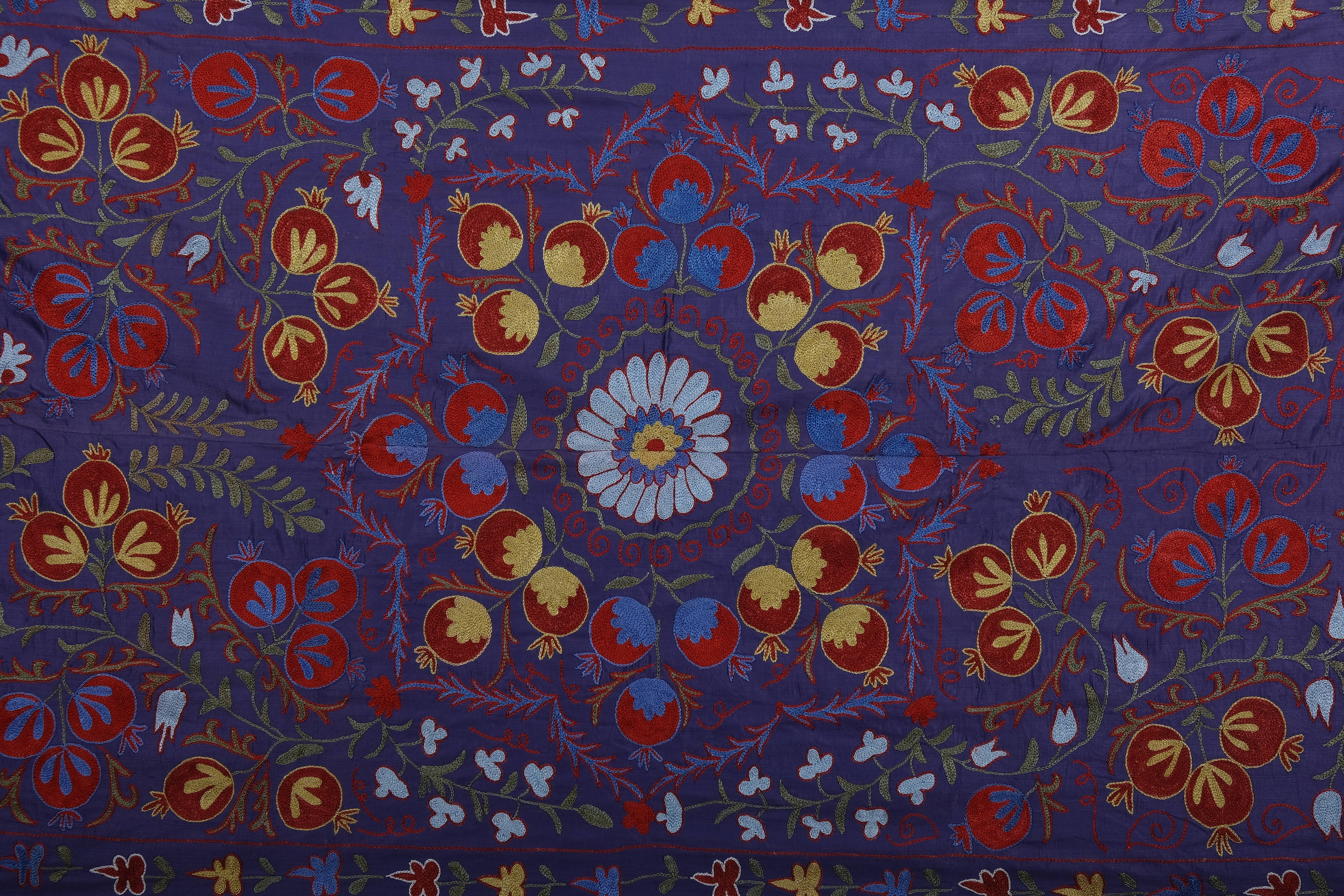 Silk Suzani Wall Hanging & Bedspread | 3'5'' x 6'4''