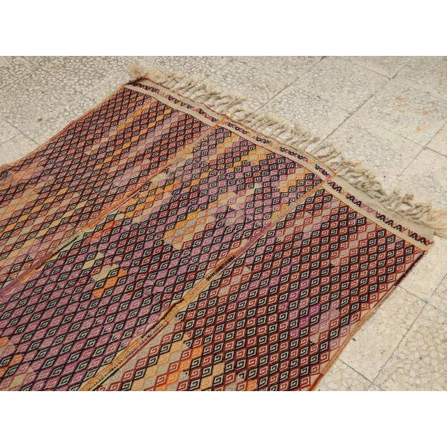 Vintage Turkish Kilim Rug 4'2'' x 5'