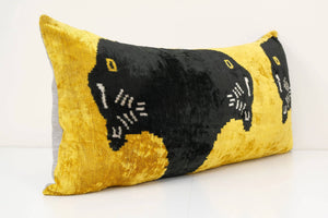 Silk Ikat Velvet Pillow Cover | 15'' x 32''