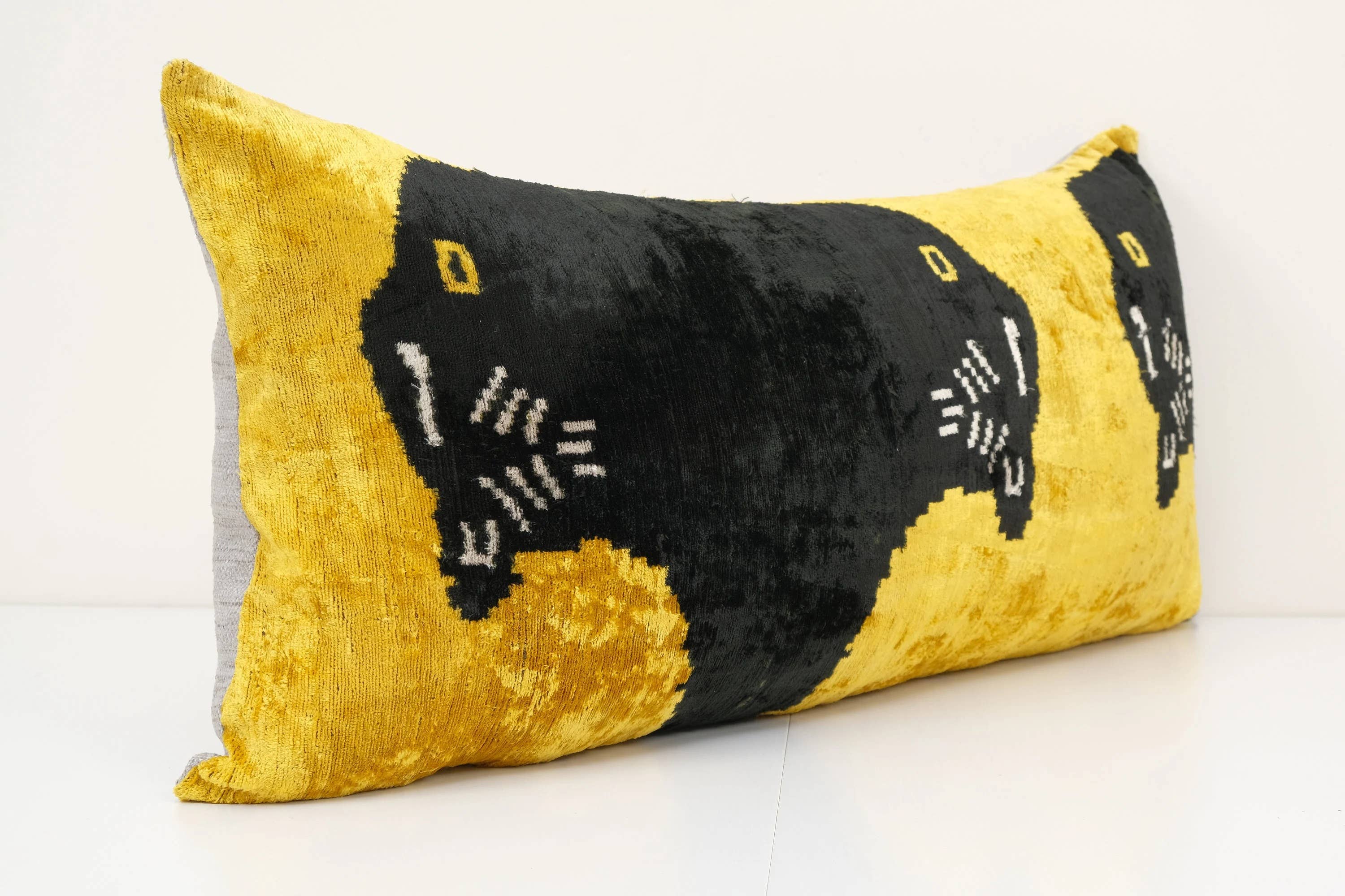 Silk Ikat Velvet Pillow Cover | 15'' x 32''