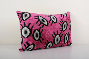 Silk Ikat Velvet Pillow Cover | 16'' x 22''