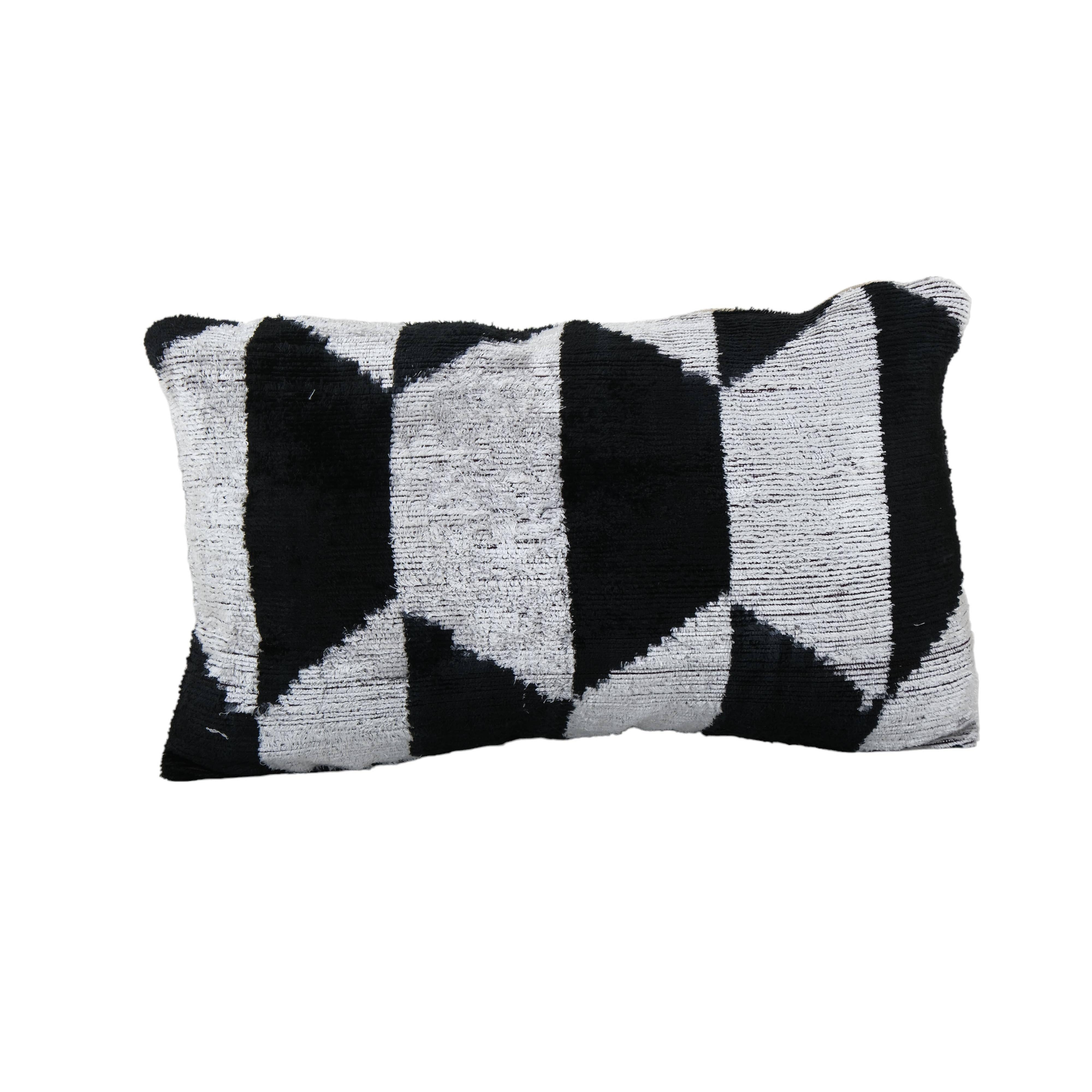 Silk Ikat Velvet Pillow Cover | 9'' x 16''