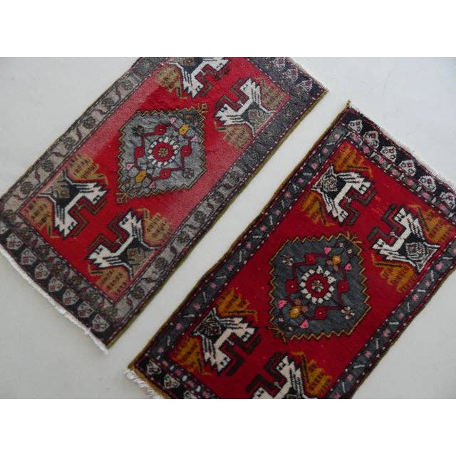 Vintage Turkish Yastik Rugs Set of 2 | 21'' x 41''