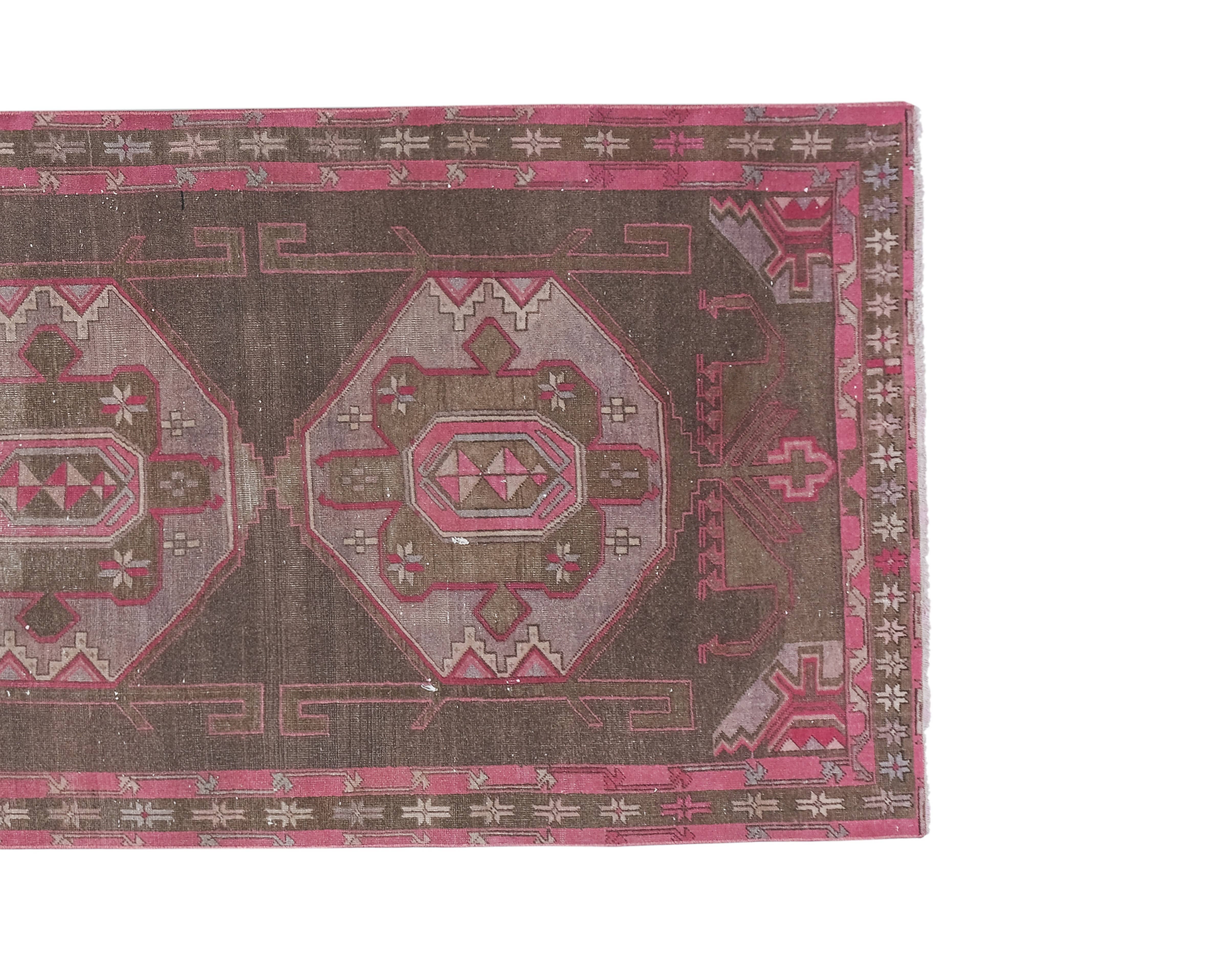 Vintage Kazak Rug 3'9'' x 9'11''