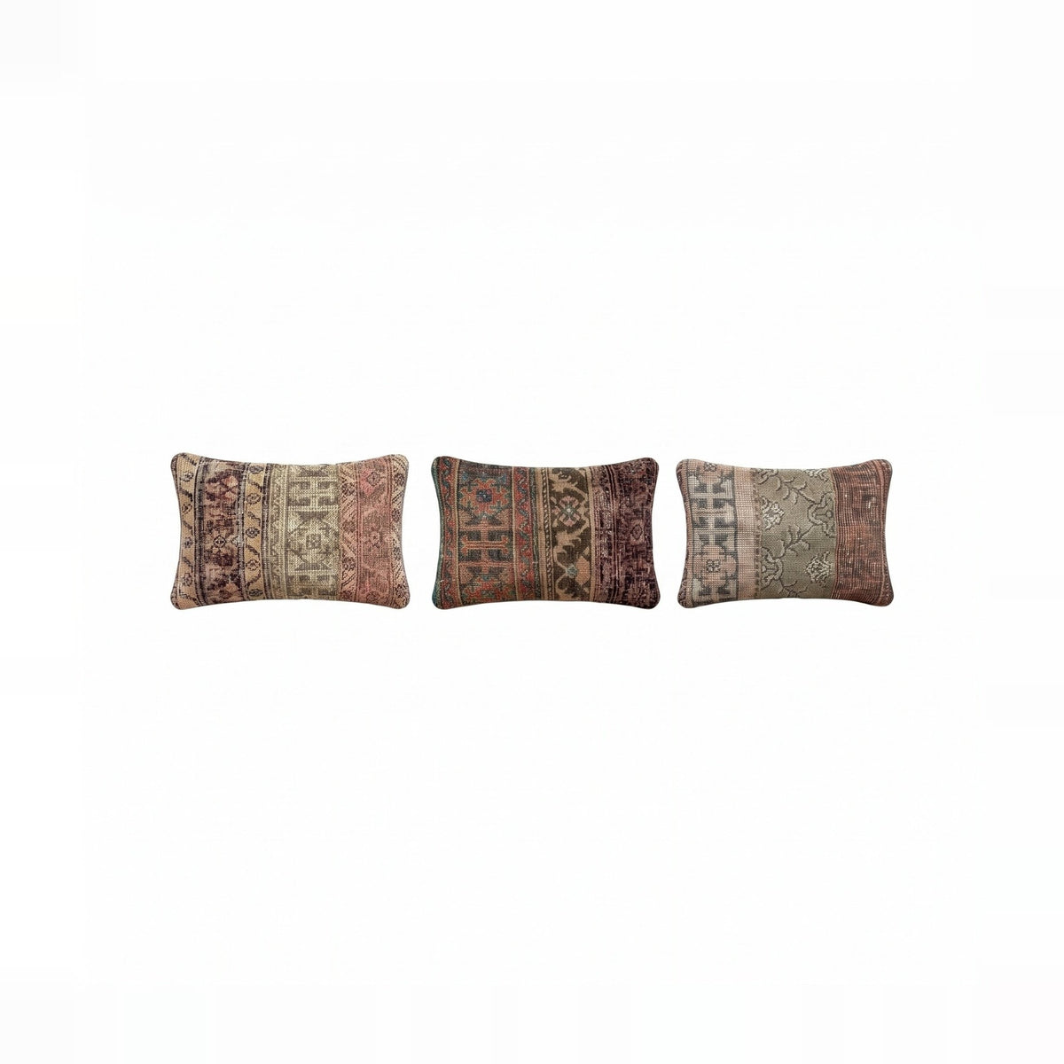 Turkish Rug Pillow Cover Set of 3 | 16'' x 24'' - front view