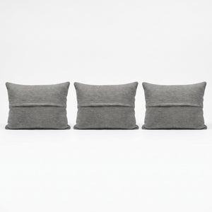 Turkish Rug Pillow Cover Set of 3 | 16'' x 24'' - back with hidden zipper