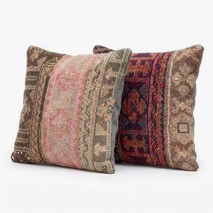 Turkish Rug Pillow Cover Set of 2 | 20'' x 20'' - left angle