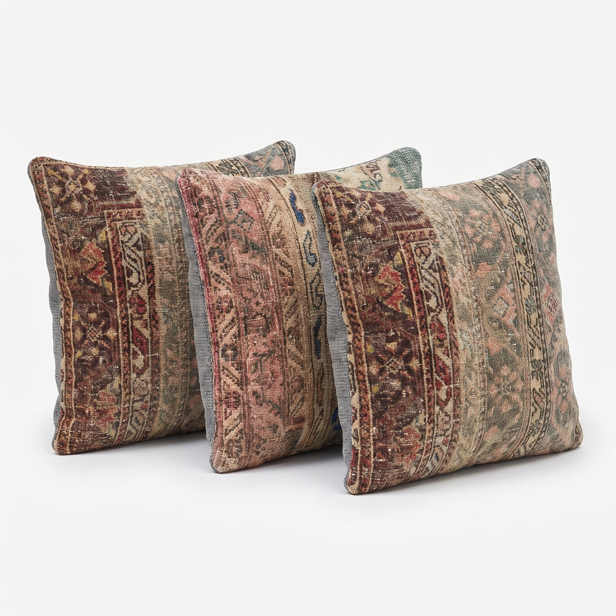 Turkish Rug Pillow Cover Set of 3 | 24'' x 24'' - right angle