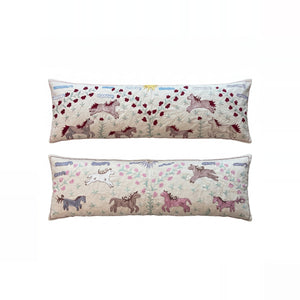 Uzbek Suzani Bedding Pillow Cover Set of 2 | 18'' x 52'' - front view