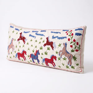Uzbek Suzani Bedding Pillow Cover | 18'' x 53'' - right angle
