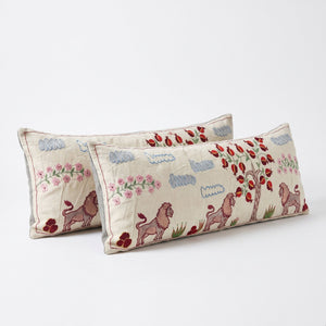 Uzbek Suzani Bedding Pillow Cover Set of 2 | 18'' x 53'' - right angle
