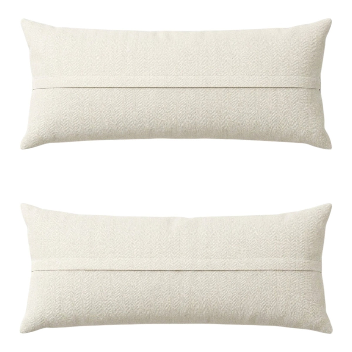 Uzbek Suzani Bedding Pillow Cover Set of 2 | 18'' x 53'' - back with hidden zipper
