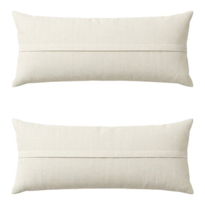 Uzbek Suzani Bedding Pillow Cover Set of 2 | 18'' x 53'' - back with hidden zipper