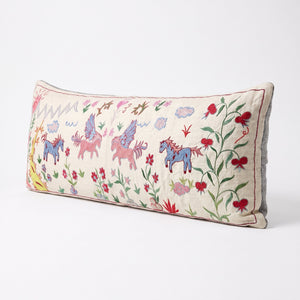 Uzbek Suzani Bedding Pillow Cover | 18'' x 53'' - right angle