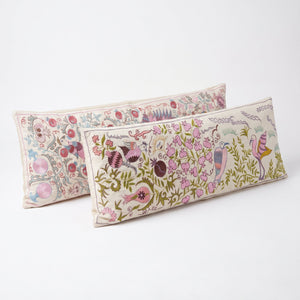 Uzbek Suzani Bedding Pillow Cover Set of 2 | 18'' x 53'' - right angle