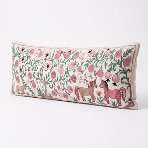 Uzbek Suzani Bedding Pillow Cover | 18'' x 53'' - right angle