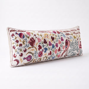 Uzbek Suzani Bedding Pillow Cover | 18'' x 54'' - left angle