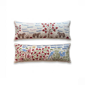 Uzbek Suzani Bedding Pillow Cover Set of 2 | 18'' x 54'' - front view