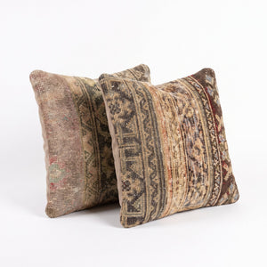 Turkish Rug Pillow Cover Set of 2 | 20'' x 20'' - left angle