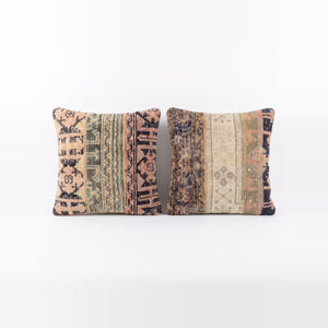 Turkish Rug Pillow Cover Set of 2 | 19'' x 19'' & 20'' x 20'' - front view
