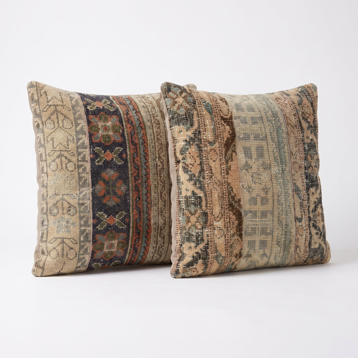 Turkish Rug Pillow Cover Set of 2 | 24'' x 24'' - left angle