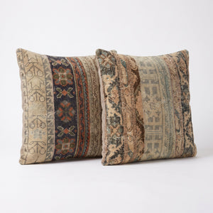 Turkish Rug Pillow Cover Set of 2 | 24'' x 24'' - left angle
