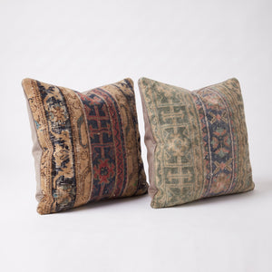 Turkish Rug Pillow Cover Set of 2 | 24'' x 24'' - left angle