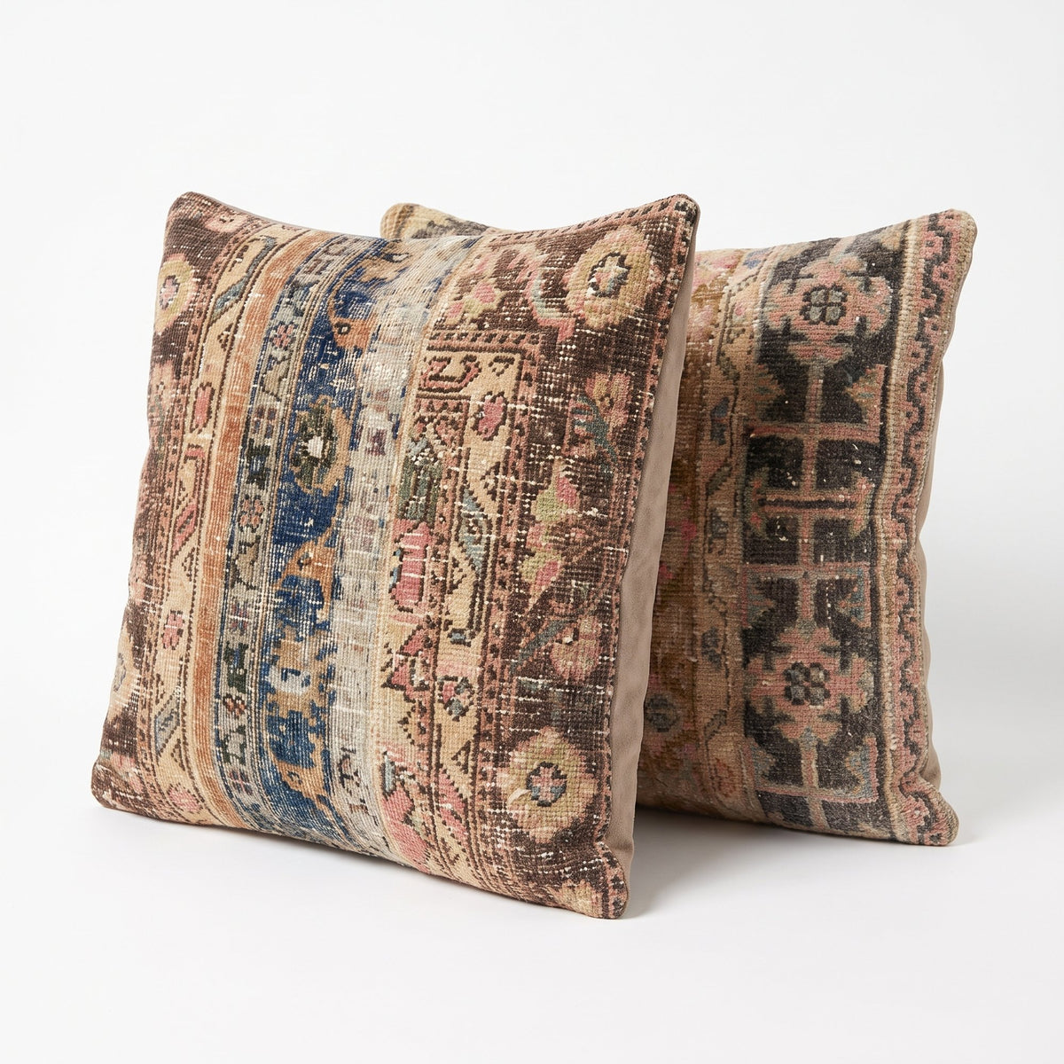 Turkish Rug Pillow Cover Set of 2 | 24'' x 24'' - left angle