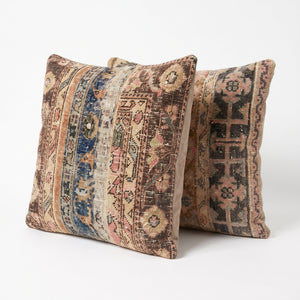 Turkish Rug Pillow Cover Set of 2 | 24'' x 24'' - left angle